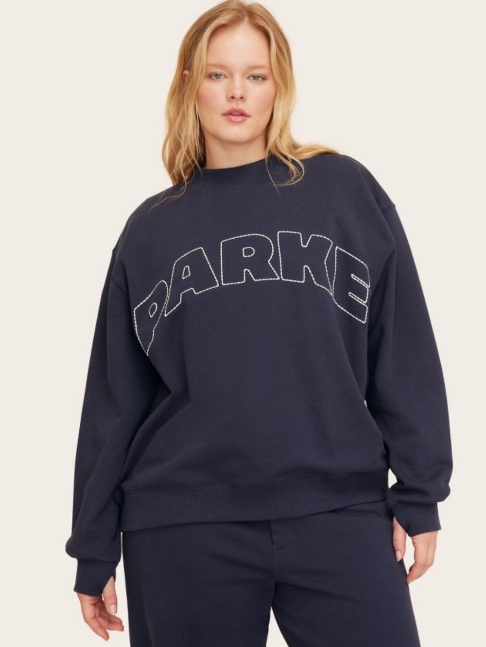 Parke x Target Navy Mockneck Pullover Sweatshirt Size S/M